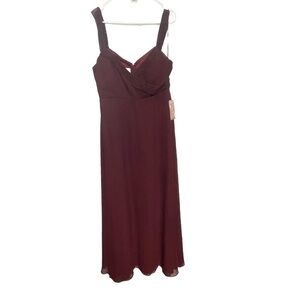 Birdie Grey Spence Maroon Convertible Bridesmaid Dress Large